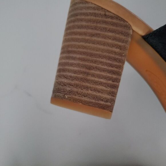 Born Women's Sandals Size 8M Black Suede Mules Block Heel Slip-On Boho Casual - Picture 9 of 9